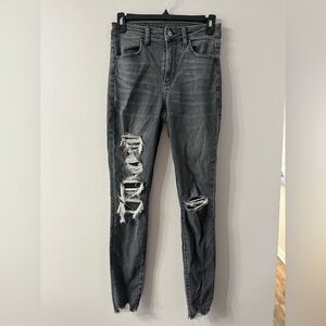 American Eagle Outfitters Charcoal Distressed Jeggings
